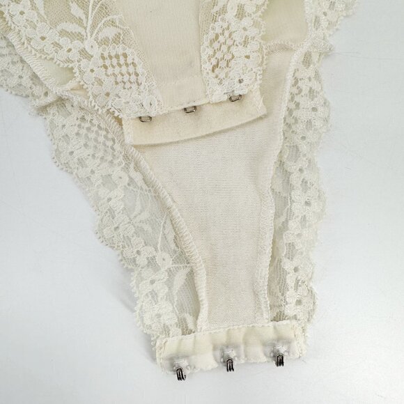 Dior Christian Dior Ivory Lace Adjustable Snap Gusset Lingerie XS Bodysuit - Picture 5 of 10